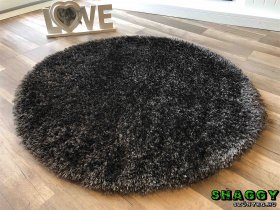 Exkluzív Kör alakú Shaggy szőnyeg - Antracit - 100 cm