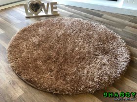 Exkluzív Kör alakú Shaggy szőnyeg - Camel - 80 cm